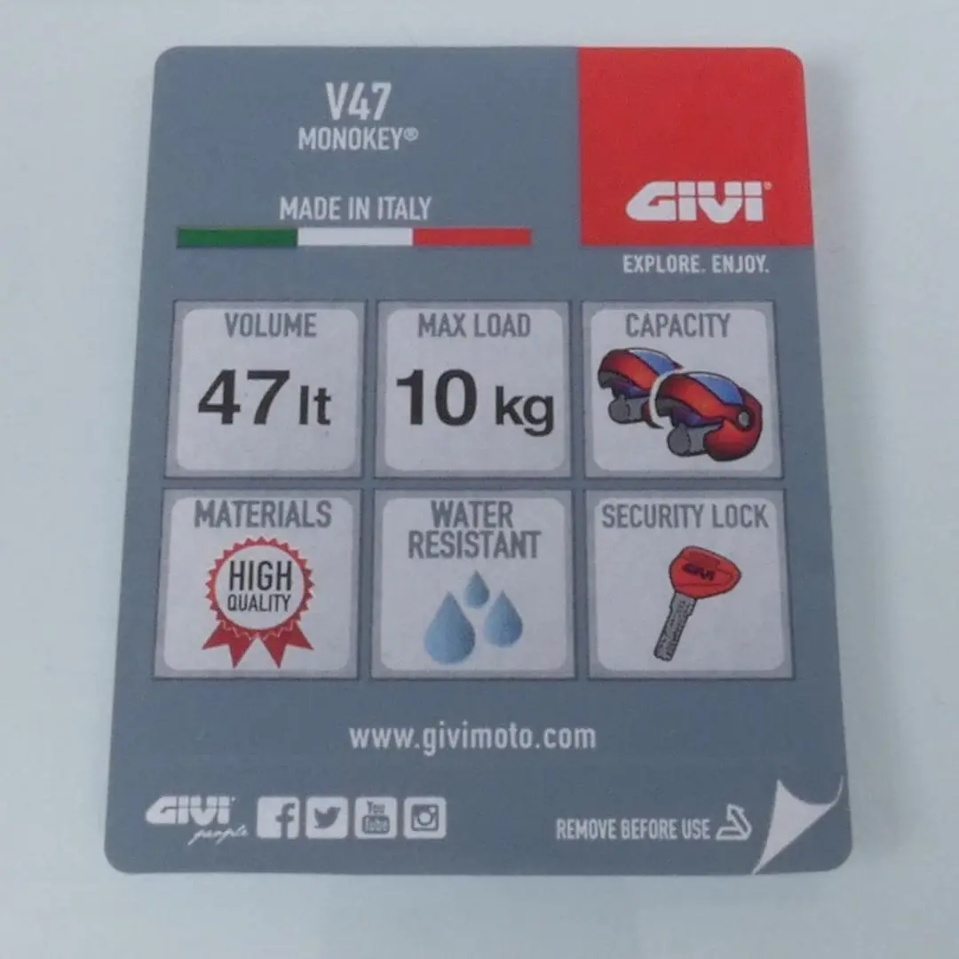 Givi V47NN Tech Monokey Topkoffer 47L - Carbone - Zwart