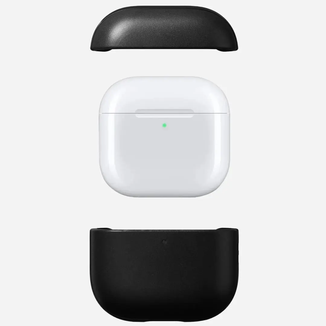 NOMAD Modern Lederen Hoesje AirPods 4 - Zwart - afbeelding 4 van 6