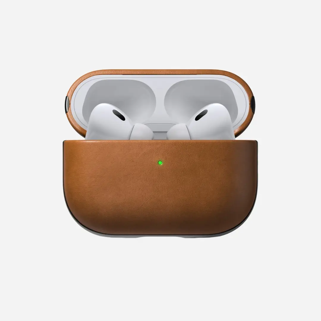 Nomad Lederen Hoesje Voor Airpods Pro 2 Lichtbruin Hoog