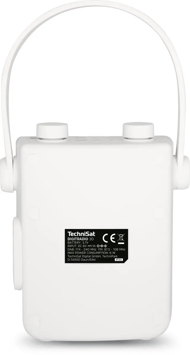 Technisat Digiradio 30 V2 DAB+ Radio - Wit - IPX5 - Bluetooth - afbeelding 5 van 6