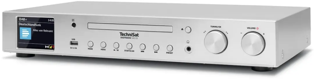 Technisat DIGITRADIO 143 CD V3 HiFi-tuner - DAB+/FM/Wi-Fi/Bluetooth/CD - Zilver