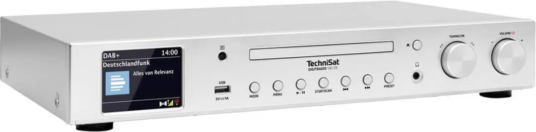 Technisat DIGITRADIO 143 CD V3 HiFi-tuner - DAB+/FM/Wi-Fi/Bluetooth/CD - Zilver - afbeelding 6 van 6