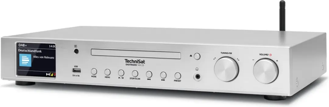 Technisat DIGITRADIO 143 CD V3 HiFi-tuner - DAB+/FM/Wi-Fi/Bluetooth/CD - Zilver