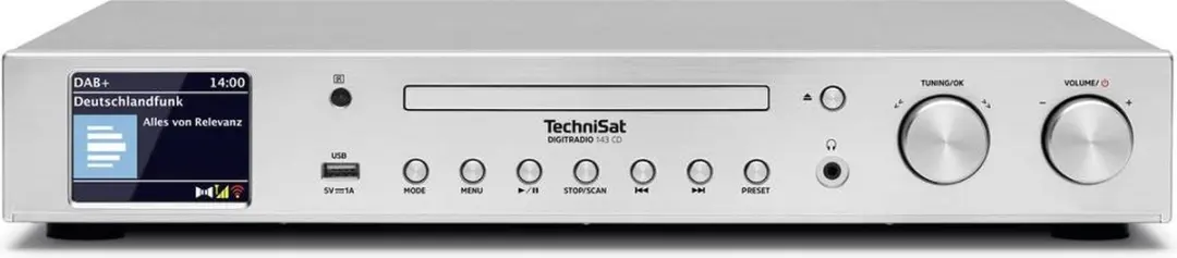 Technisat DIGITRADIO 143 CD V3 HiFi-tuner - DAB+/FM/Wi-Fi/Bluetooth/CD - Zilver