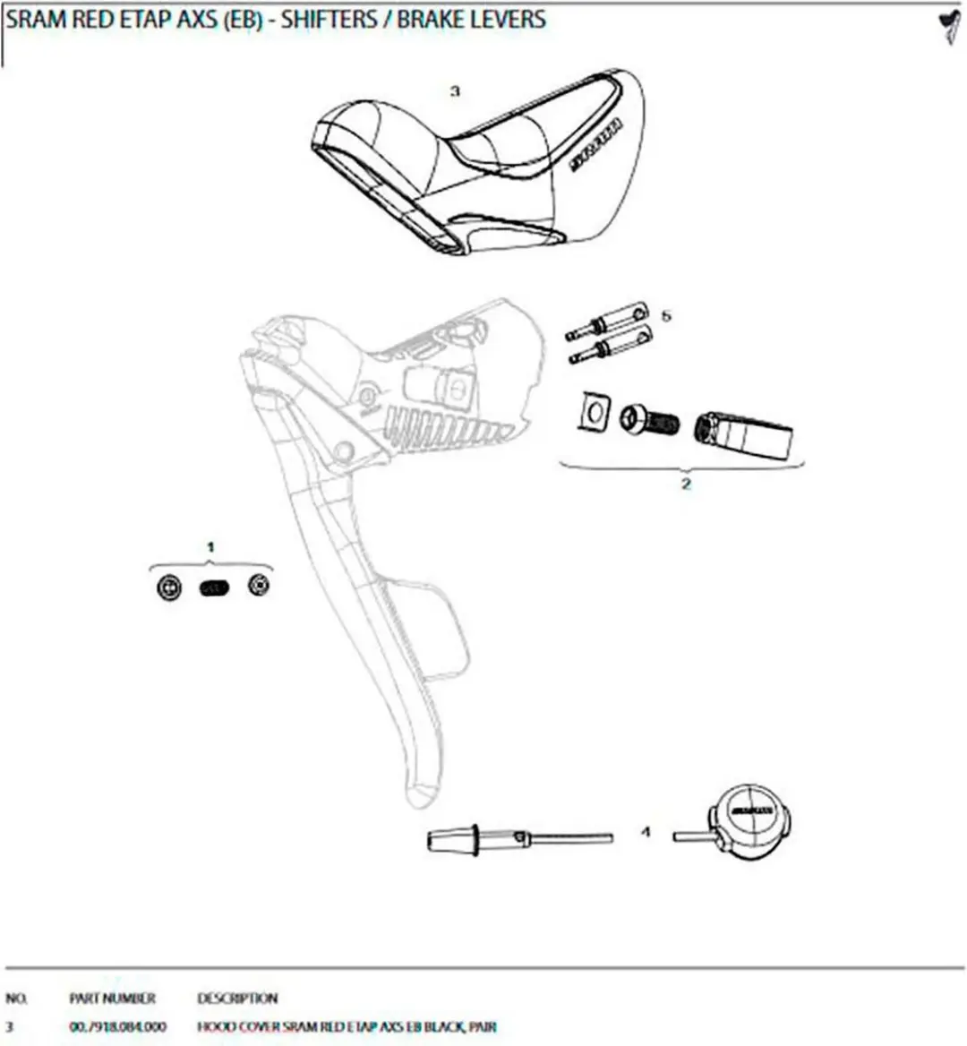 SRAM eTap Hydraulische Rem/Schakelhendel - Zwart