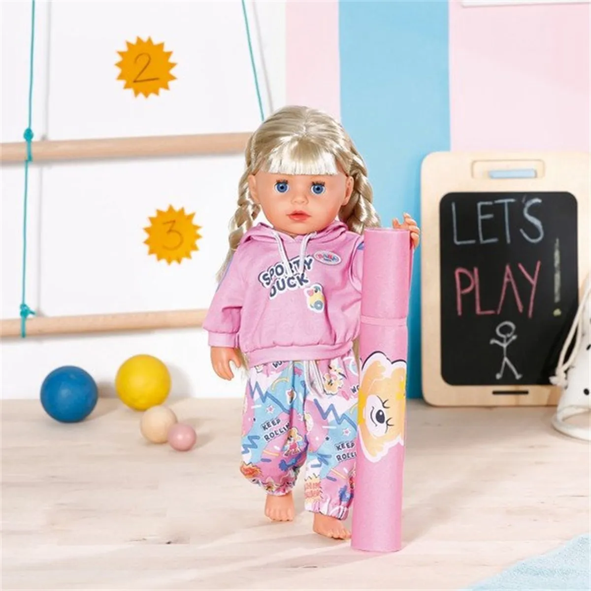 Baby Born Little Kindergarten Gymoutfit 36cm - Roze - afbeelding 6 van 6