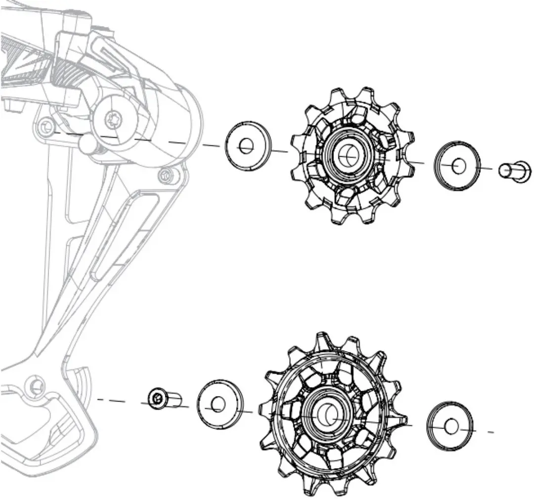 SRAM NX/SX Eagle 12V derailleurwielset zwart