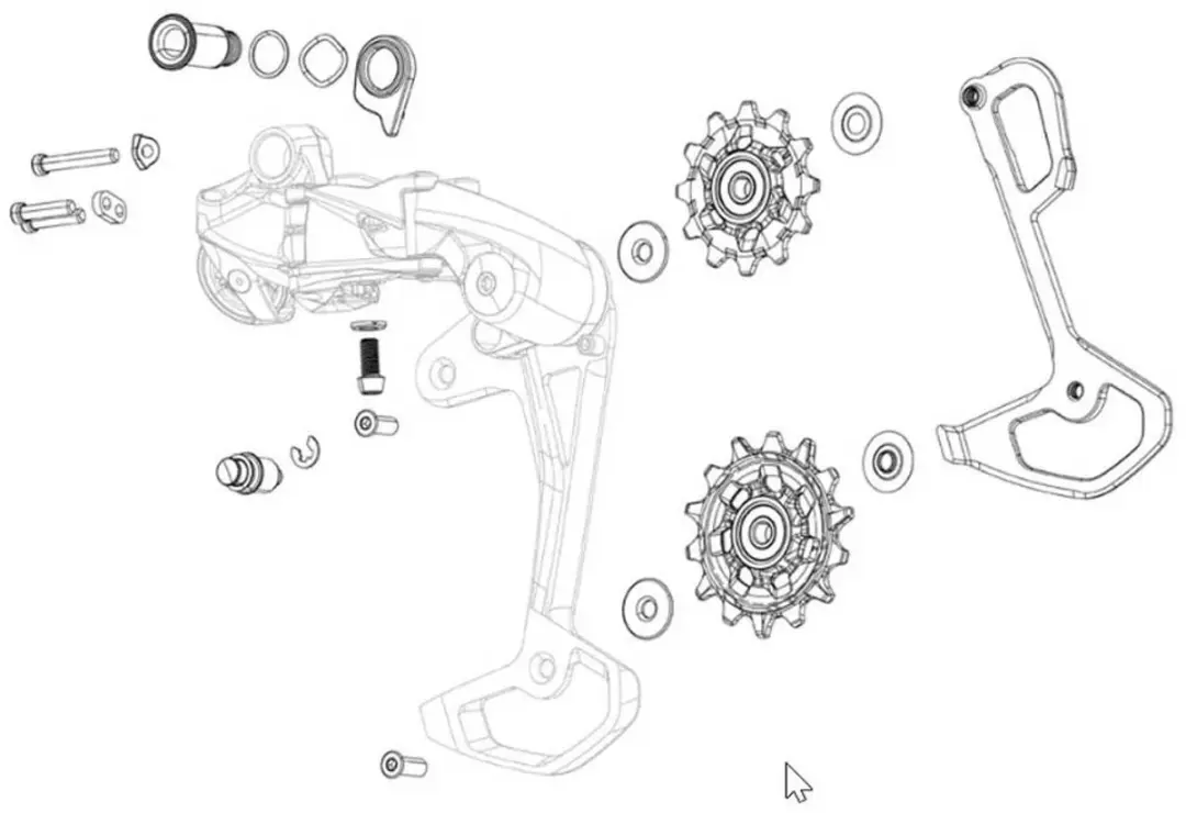 SRAM X0 T-Type Eagle AXS Dekselkap - Zilver