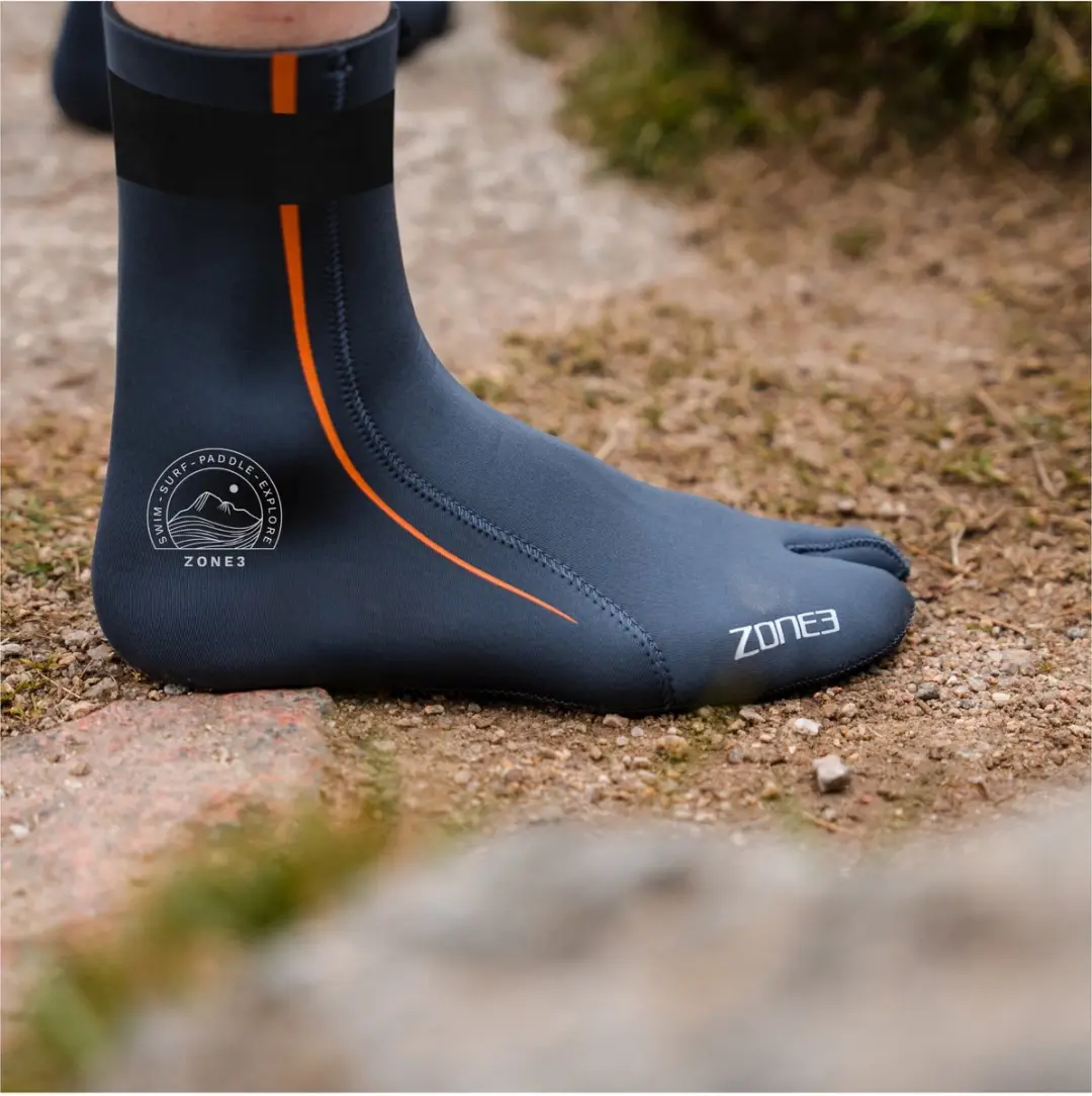 Zone3 Active-Flex 3mm Zwemsokken - Grijs/ Oranje