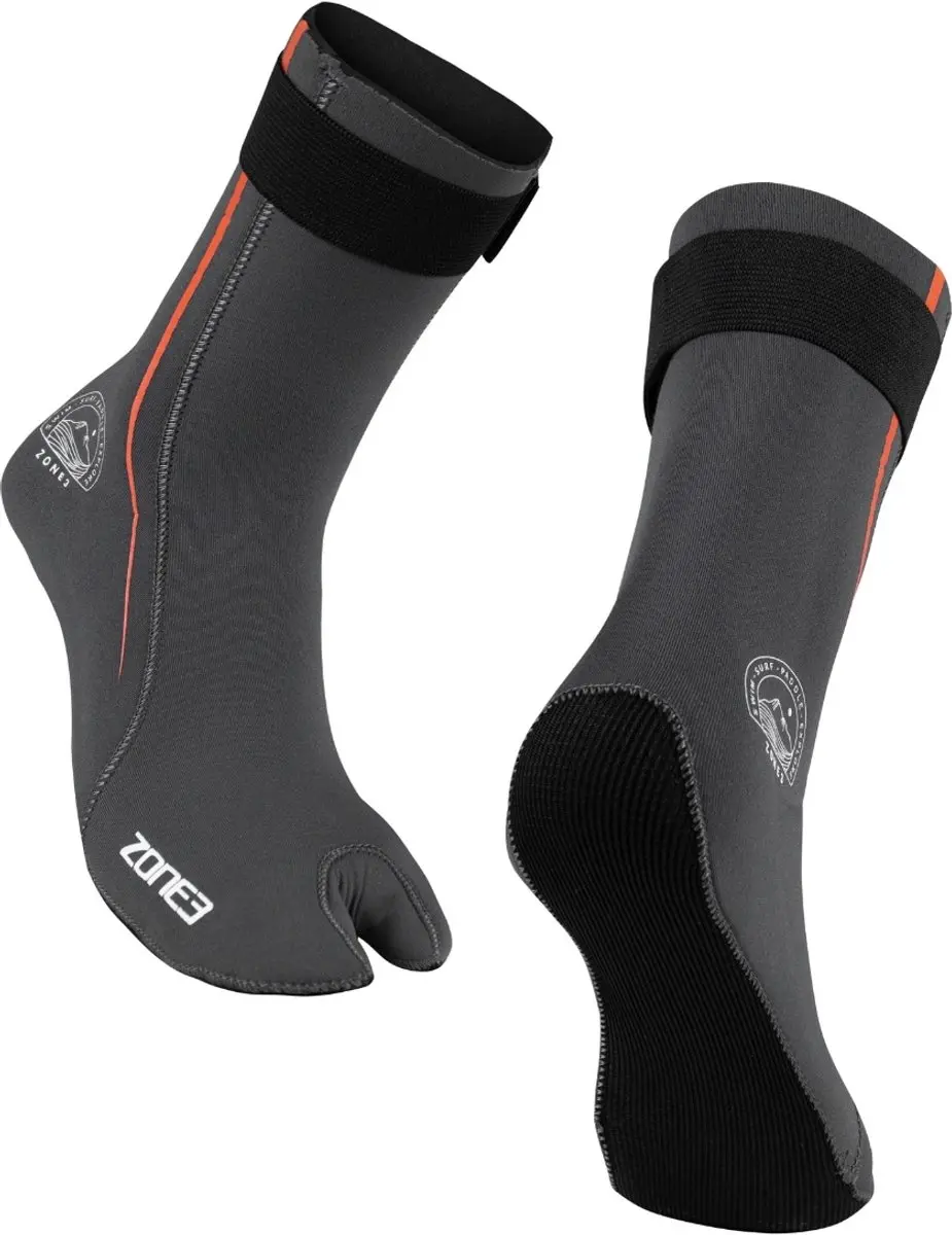 Zone3 Active-Flex 3mm Zwemsokken - Grijs/ Oranje