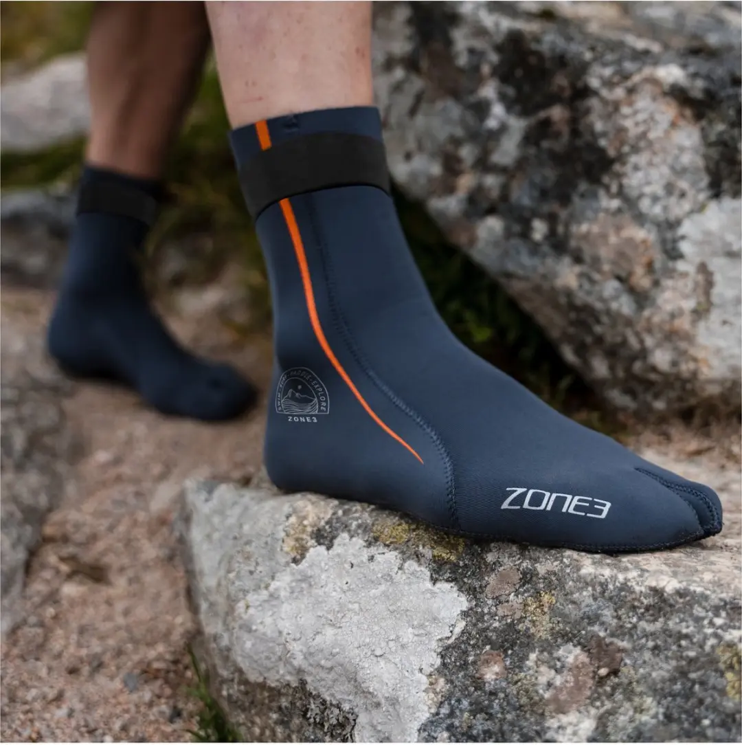 Zone3 Active-Flex 3mm Zwemsokken - Grijs/ Oranje