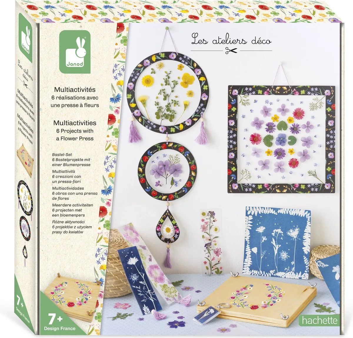 Janod Les Ateliers Deco Knutselset Bloemenpers - 6 Activiteiten