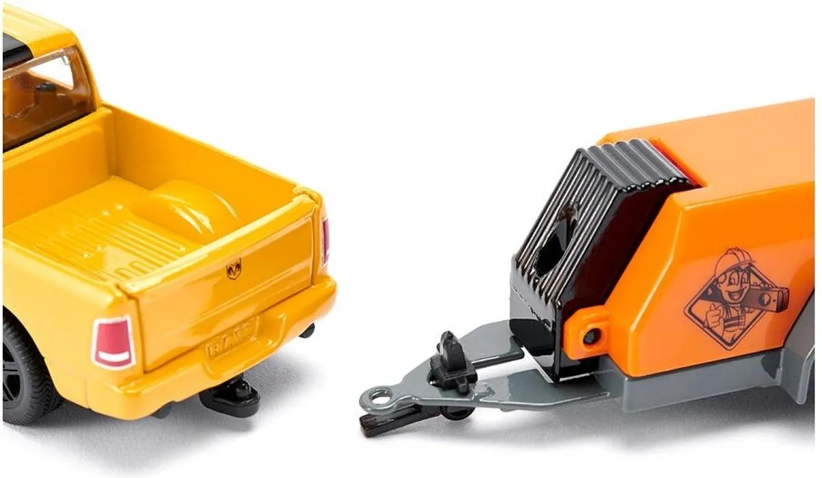 SIKU 3505 RAM 1500 met Compressor Trailer - Oranje