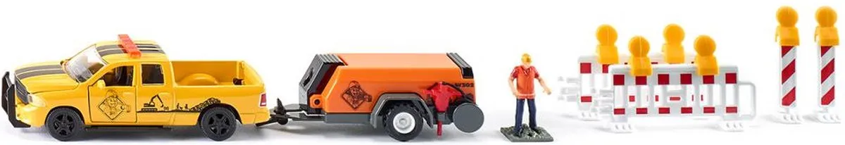 SIKU 3505 RAM 1500 met Compressor Trailer - Oranje