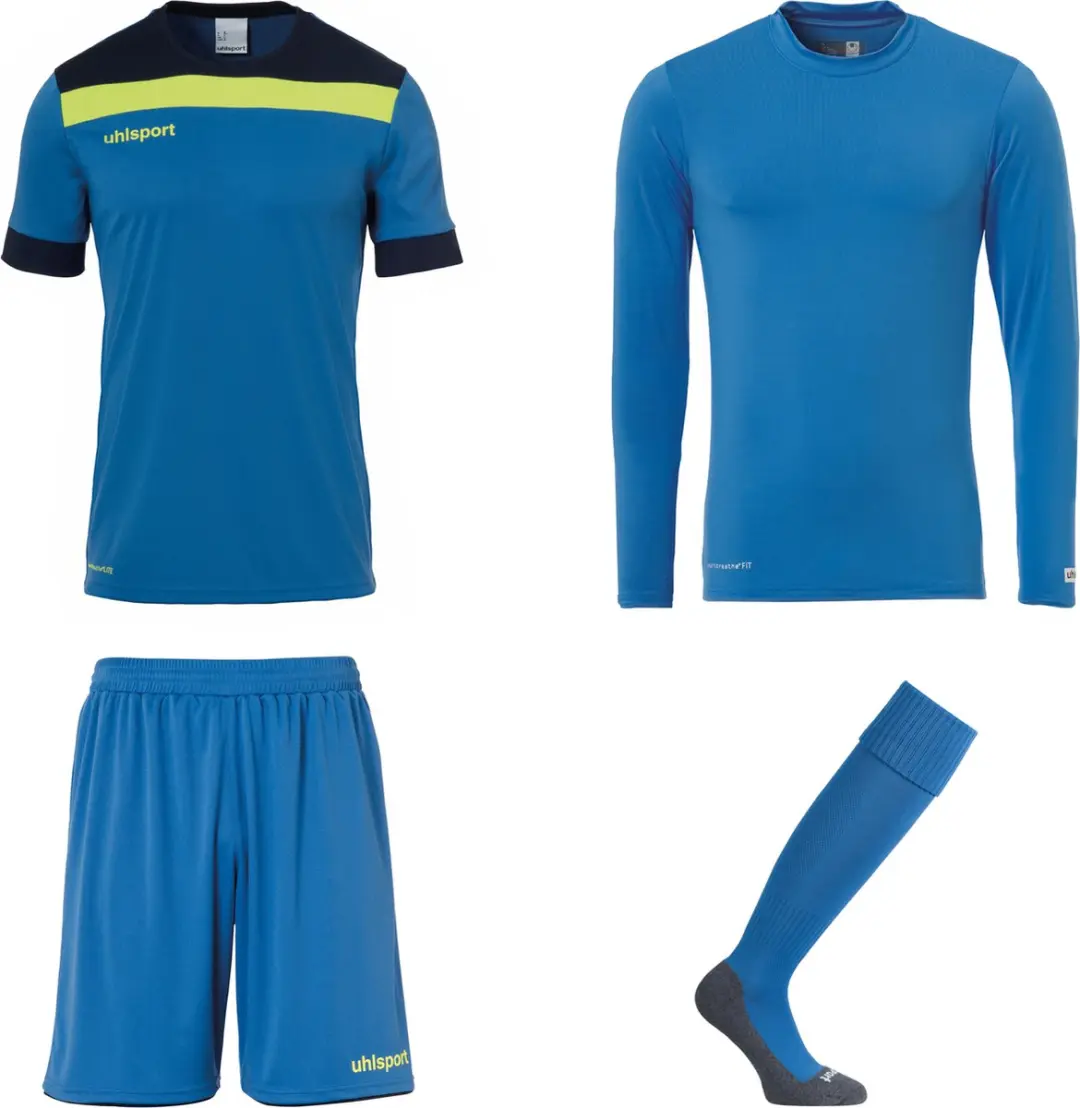Uhlsport Offence Keeperstenue Blauw Geel Keepershandschoenen