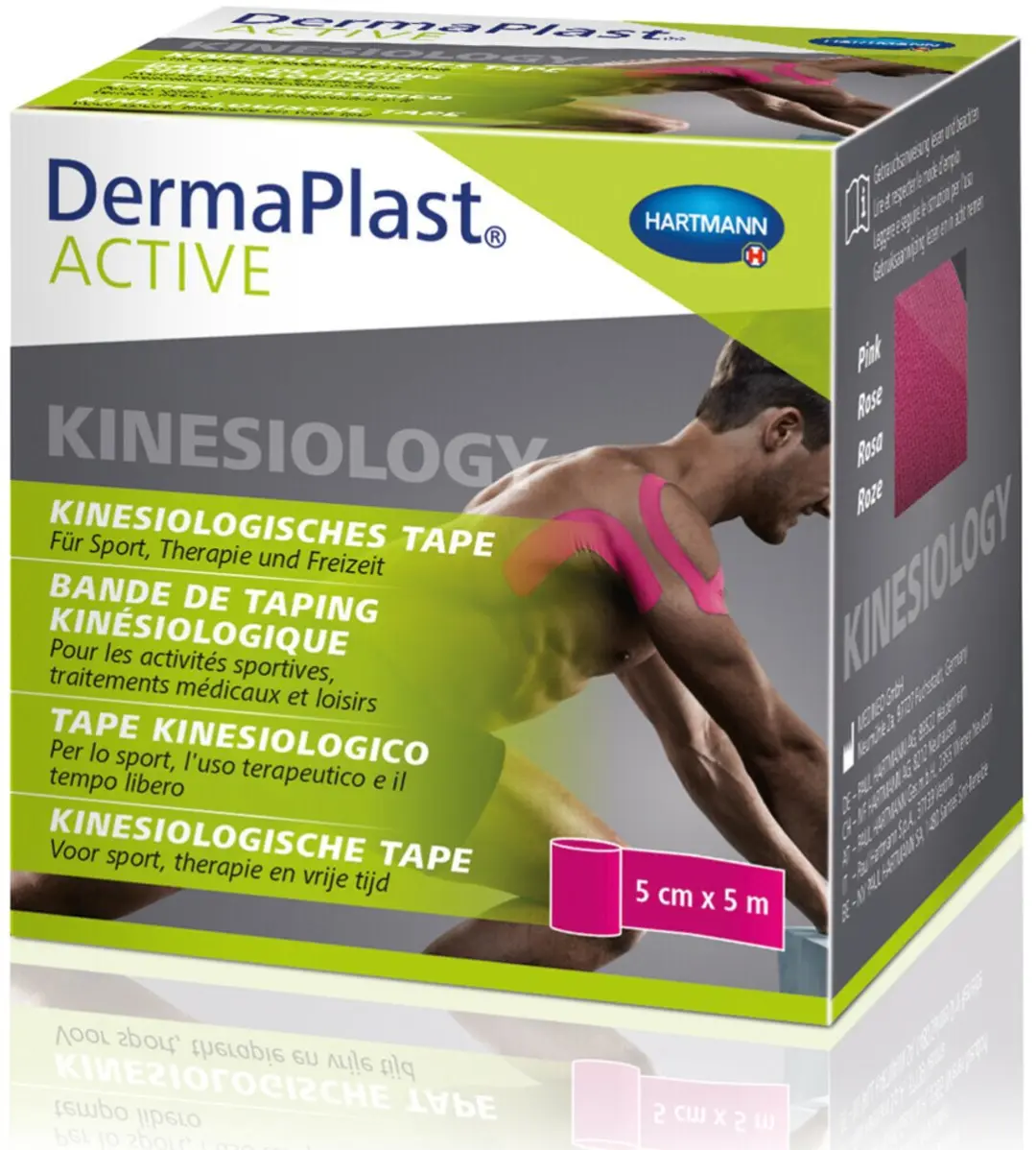 Hartmann DermaPlast Kinesiotape 5cm x 5m - Roze - afbeelding 6 van 6