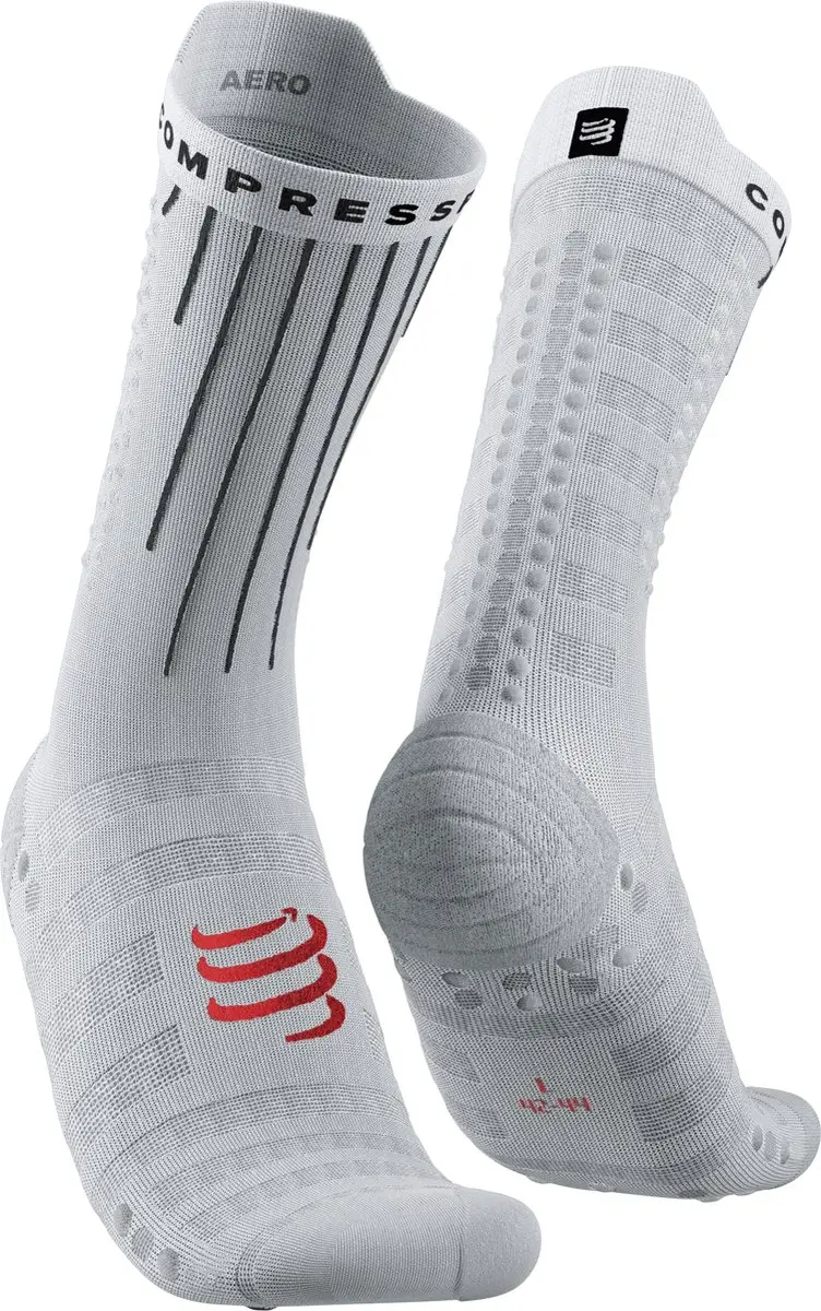 Compressport Aero Socks 35-38 - Wit/Geel/Rosa