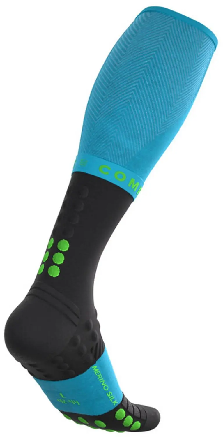 Compressport Full Socks Winter Run Compressiesokken 42-44 - Black/Safe Yellow - afbeelding 5 van 6