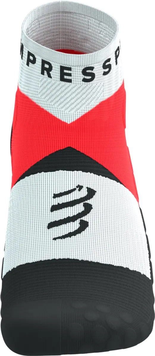 Compressport Ultra Trail Low Socks 42-44 - Fluo Rood/Wit