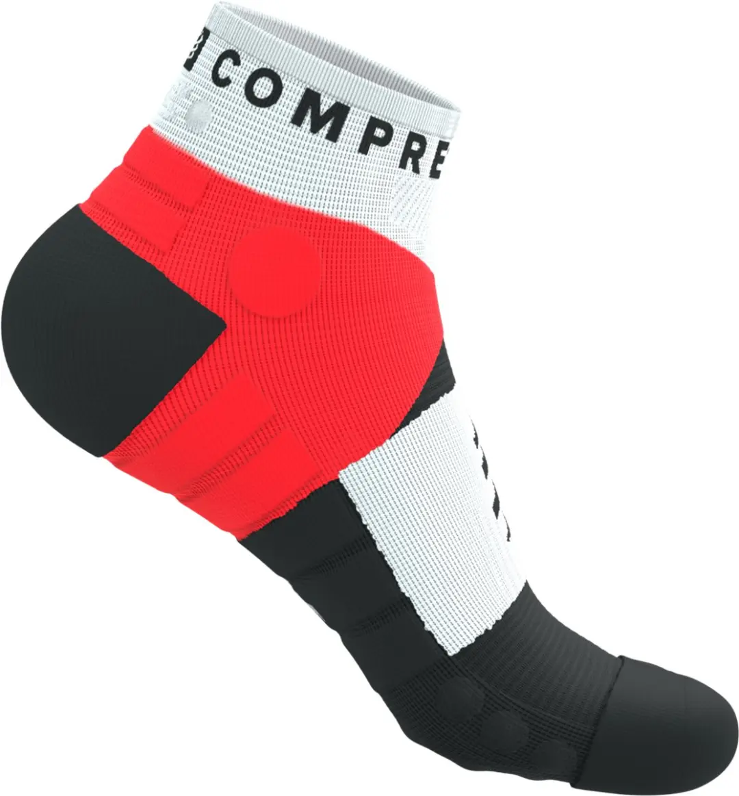 Compressport Ultra Trail Low Socks 42-44 - Fluo Rood/Wit