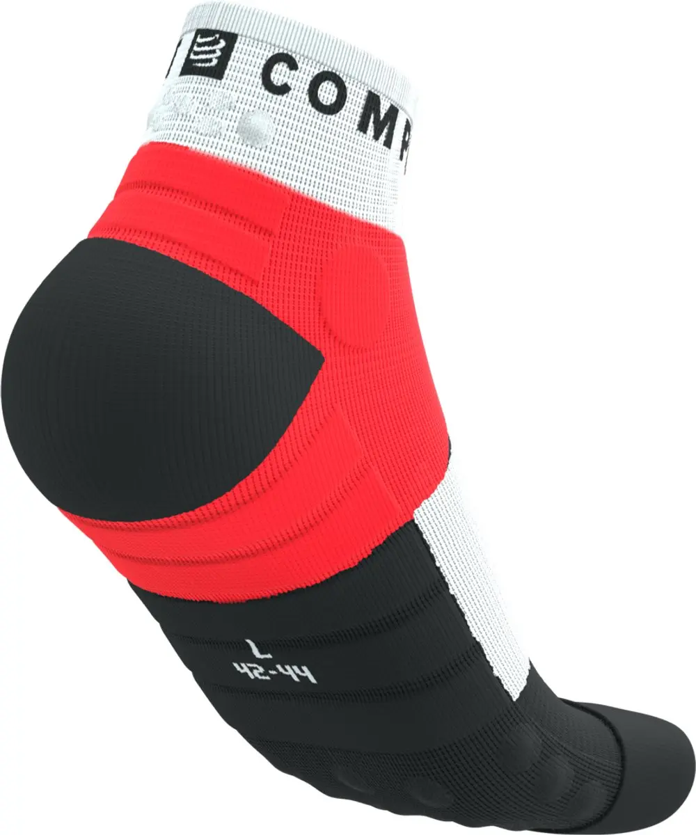 Compressport Ultra Trail Low Socks 42-44 - Fluo Rood/Wit