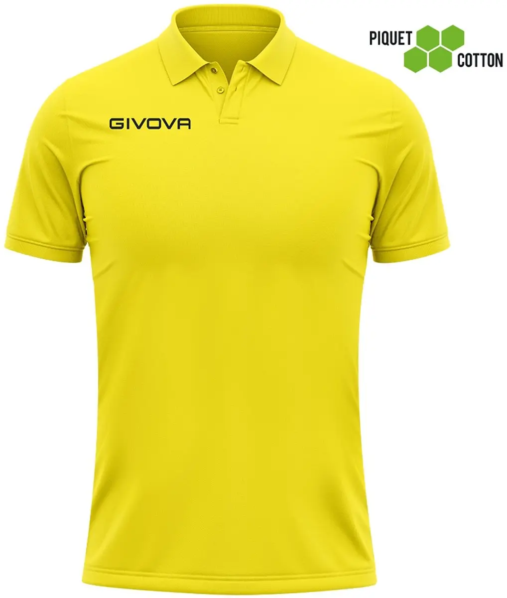 Givova Polo Cotone Piquet Geel - 2XL