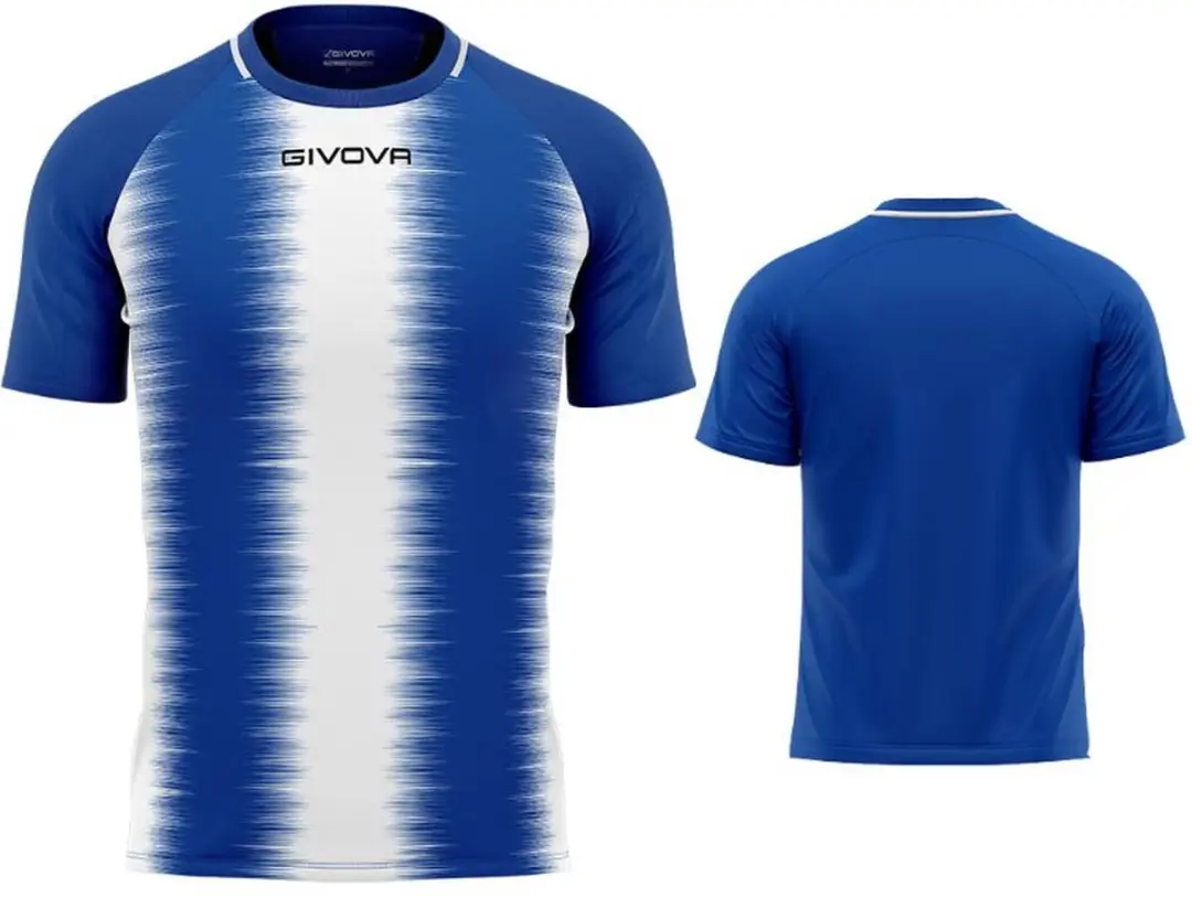 Givova Streep Sportshirt M - Royal-wit/Blauw