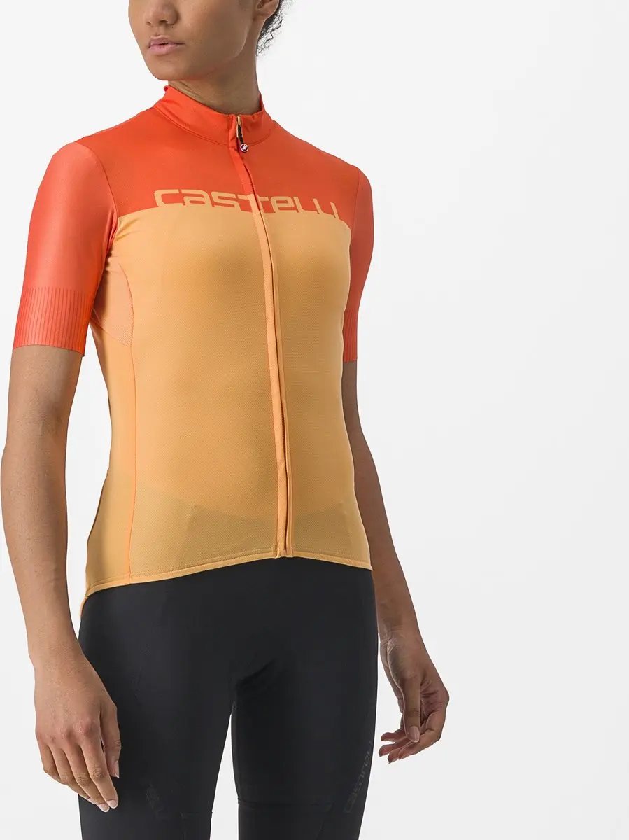 Castelli Fietsshirt Korte Mouwen Dames Oranje