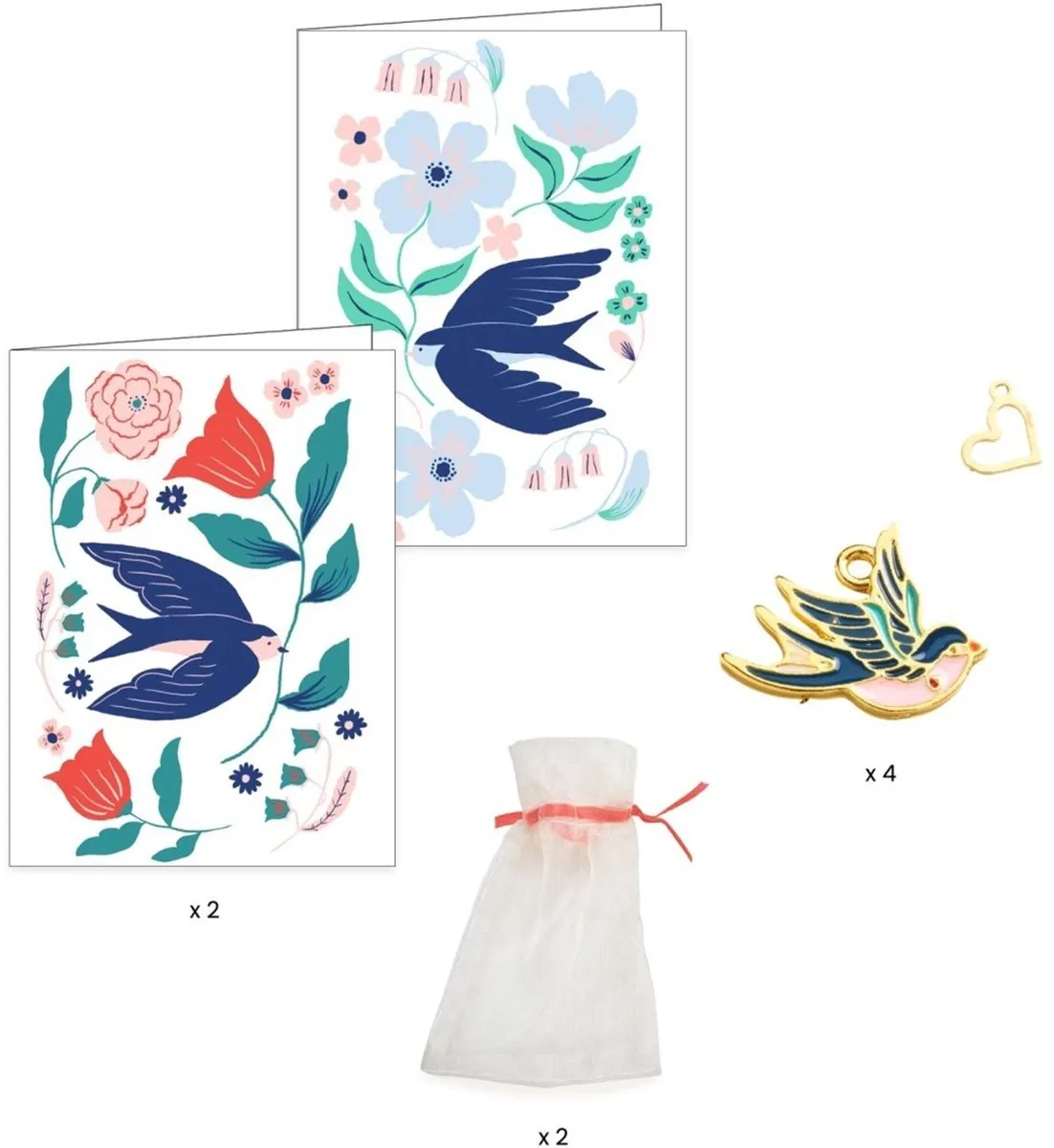 Djeco Bird Ribbons Sieradenset - Armbanden - Multicolor