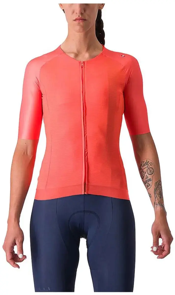 Castelli Aero Pro 7.0 Korte Mouw Wielertrui Oranje M Vrouw
