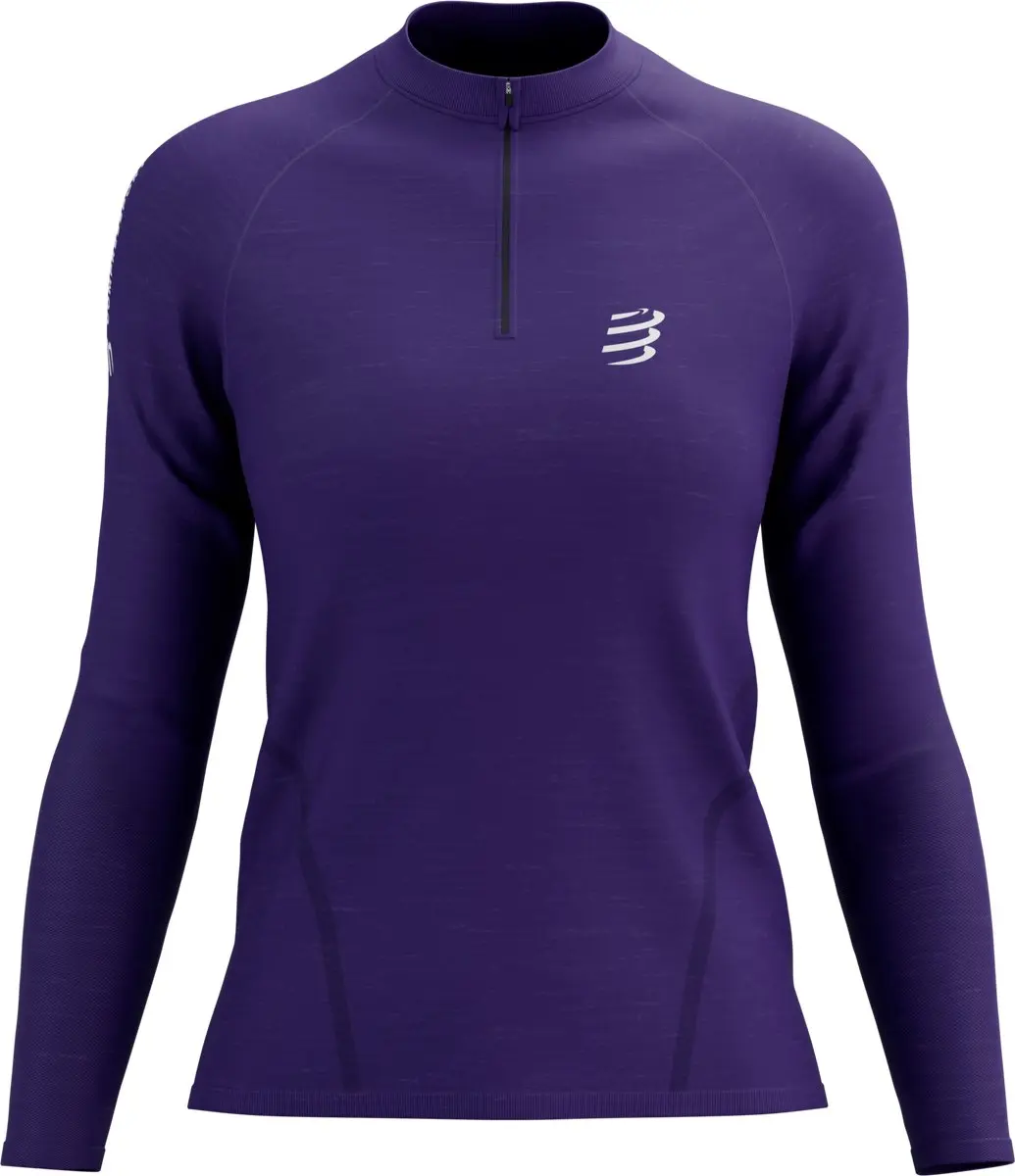 Compressport Trail HZ LS T-shirt - XS - Paars