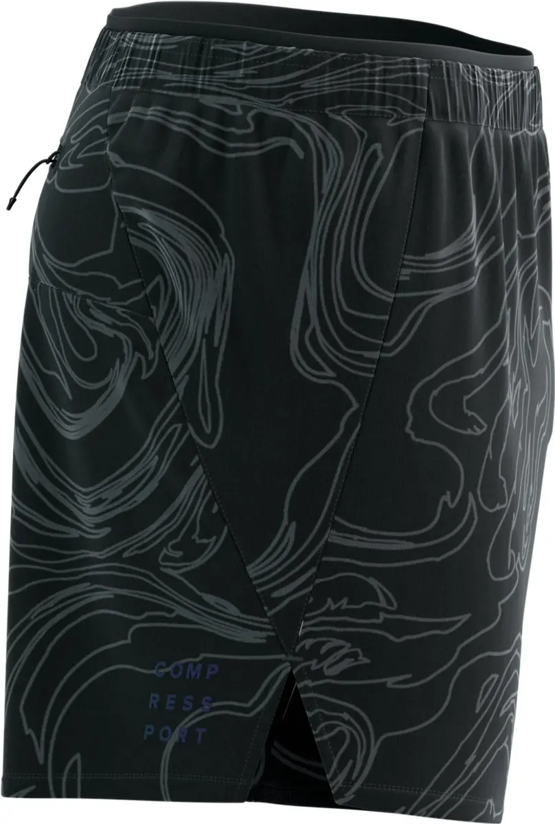 Compressport Performance Short M Trainingsbroek - L - Black/Aurora