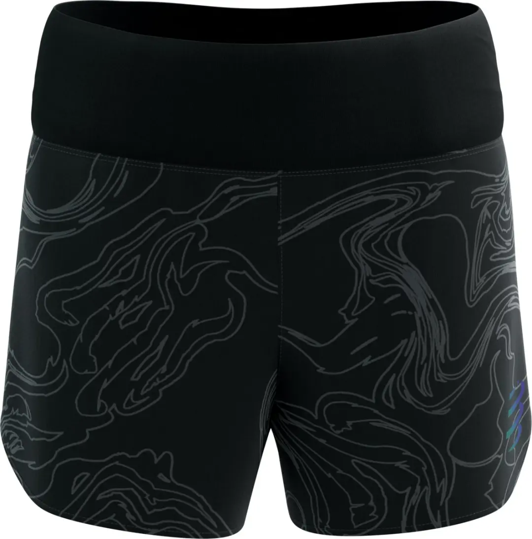 Compressport Performance Short W Trainingsbroek L - Black/Aurora