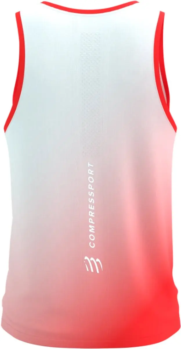 Compressport Performance Singlet M - Fluo Rood/Wit - afbeelding 2 van 6