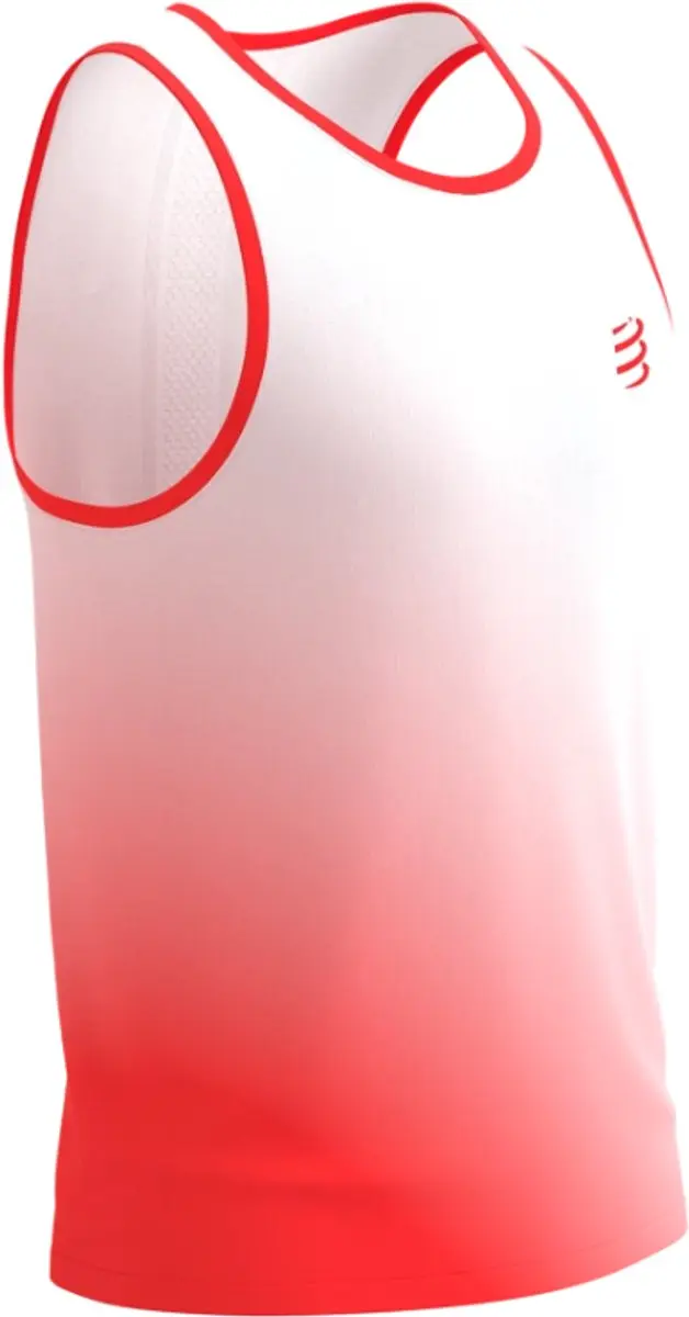 Compressport Performance Singlet M - Fluo Rood/Wit - afbeelding 3 van 6
