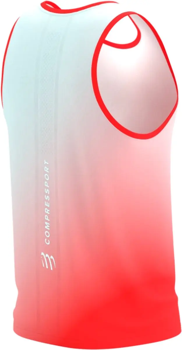 Compressport Performance Singlet M - Fluo Rood/Wit - afbeelding 4 van 6