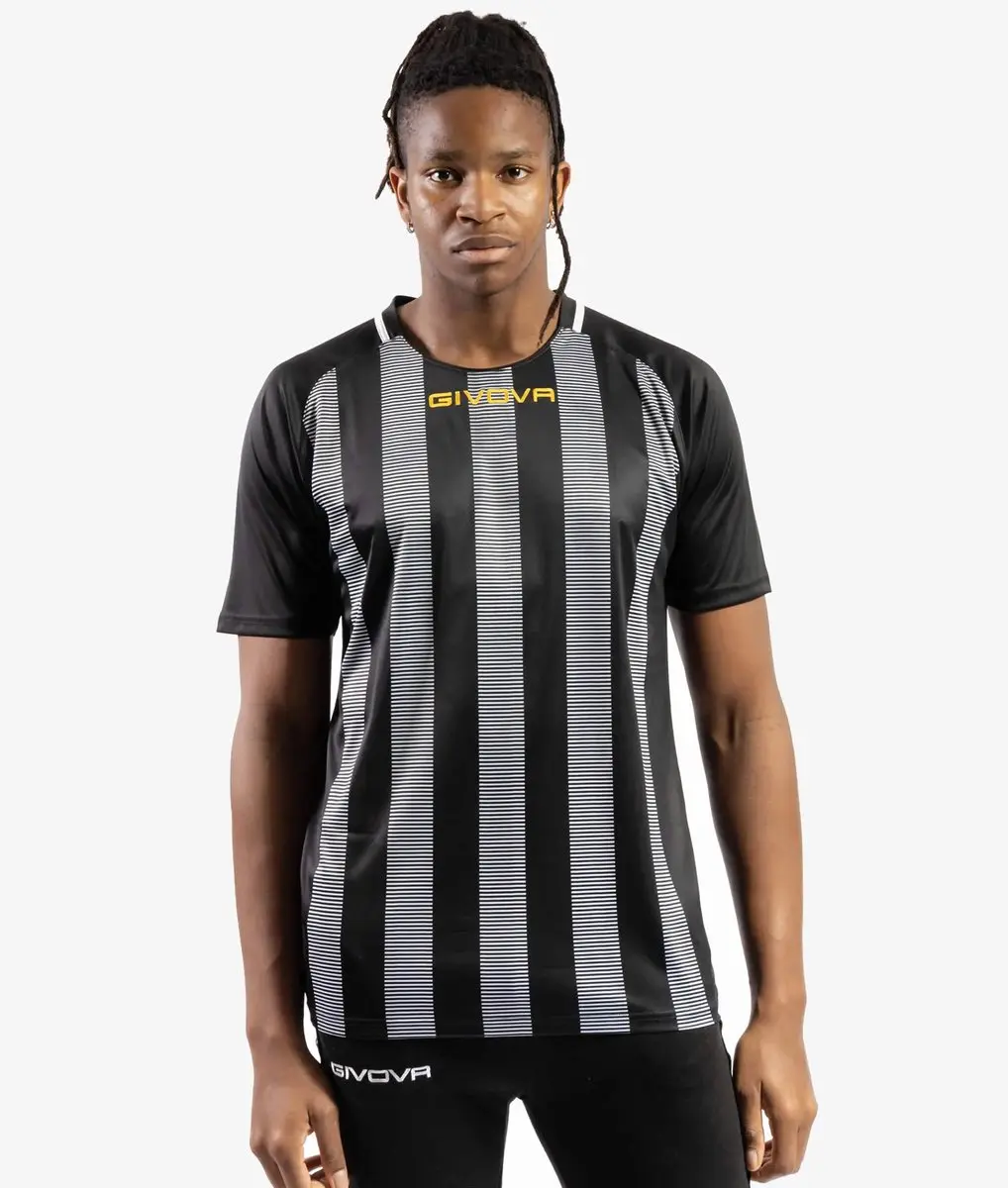 Givova Rugby Zwart-wit Sport-T-shirt - M - afbeelding 3 van 6