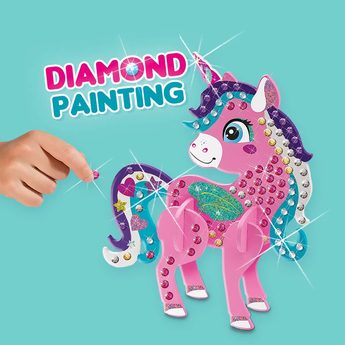 SES Creative Hobby Pink 3D Unicorns Diamant Painting - 540 Stickers - 2 Stuks