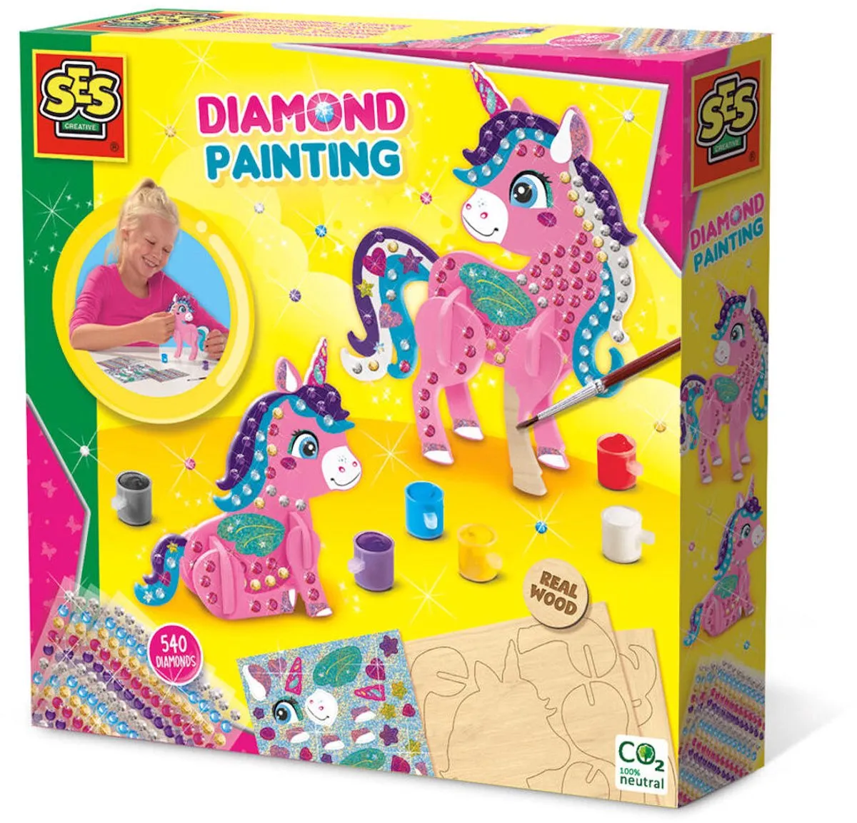 SES Creative Hobby Pink 3D Unicorns Diamant Painting