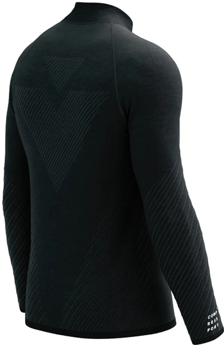 Compressport Seamless Zip Sweatshirt L - Black Melange
