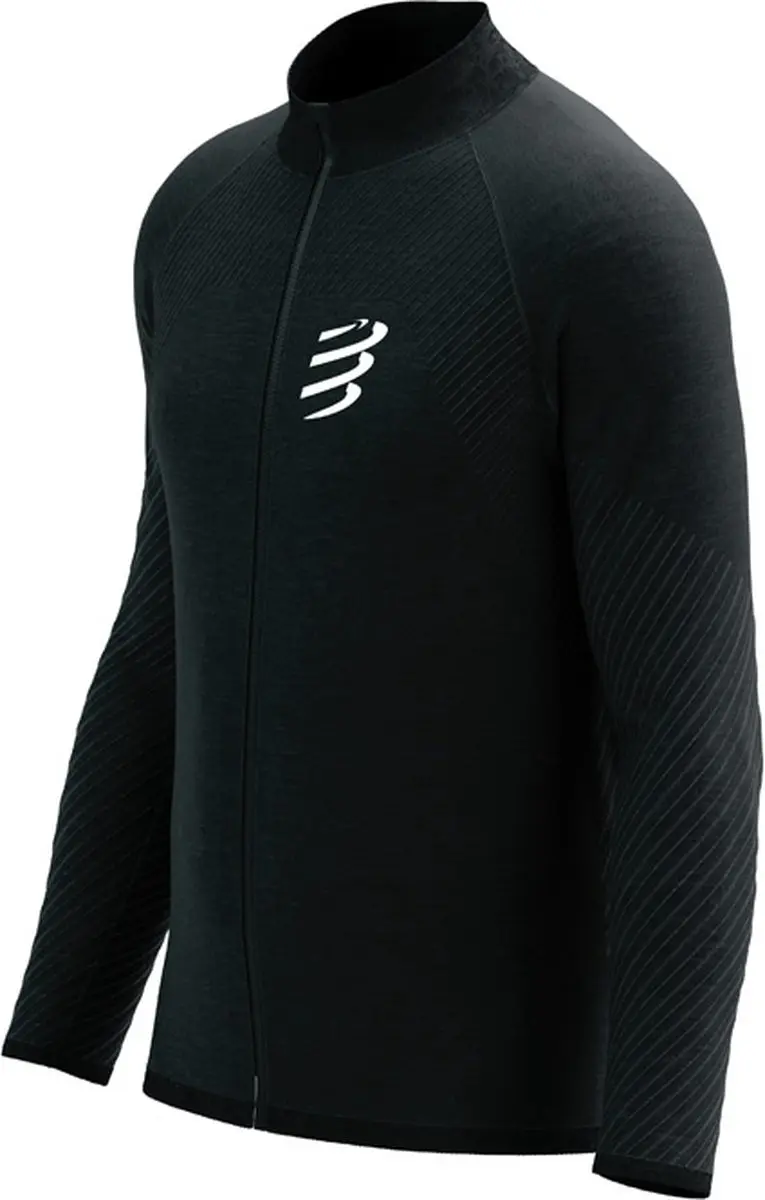 Compressport Seamless Zip Sweatshirt L - Black Melange