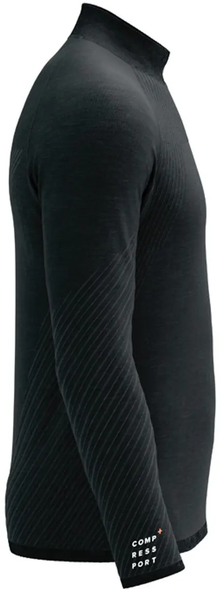 Compressport Seamless Zip Sweatshirt L - Black Melange - afbeelding 6 van 6
