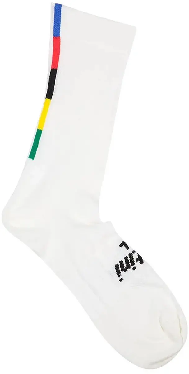Santini Fietssokken Zomer Wit Unisex - Regenboogdetails - M