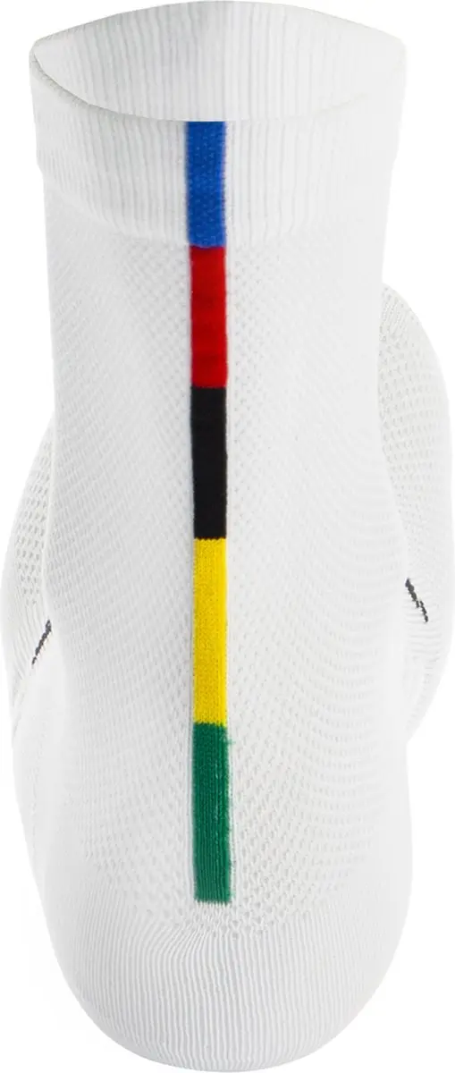 Santini Fietssokken Zomer Wit Unisex - Regenboogdetails - M
