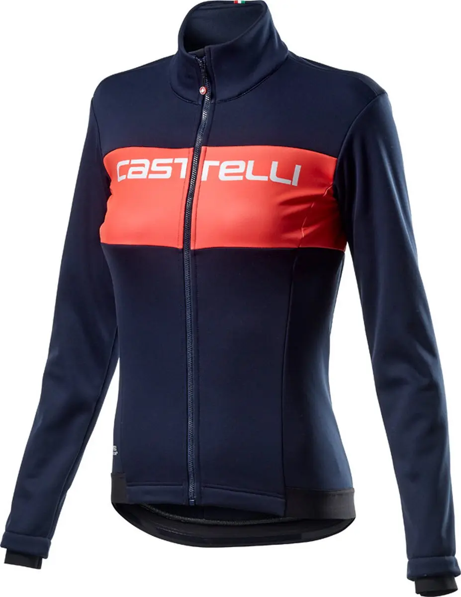 Castelli Fietsjack Lange mouwen Dames Blauw Roze