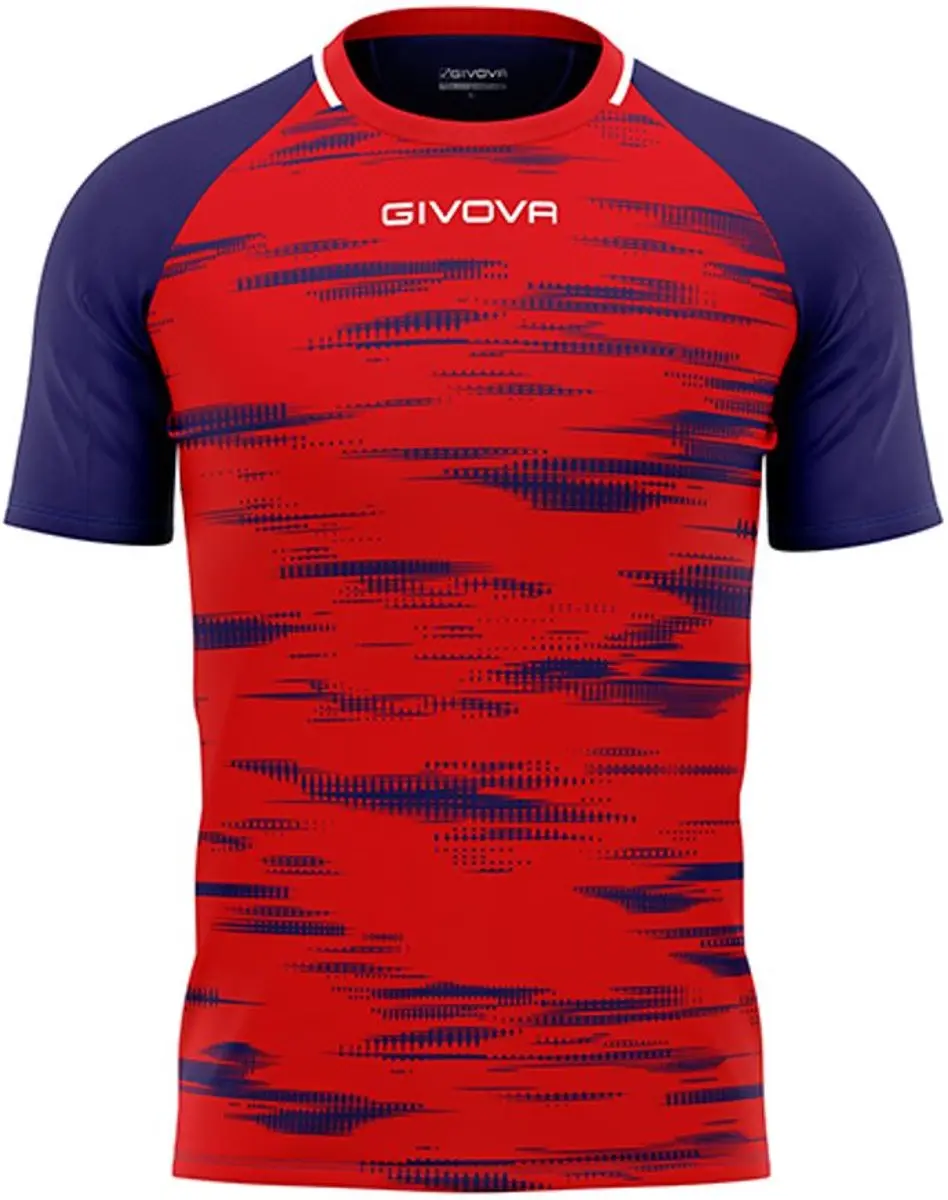 Givova Pixel Sportshirt - Rood-blauw - XS