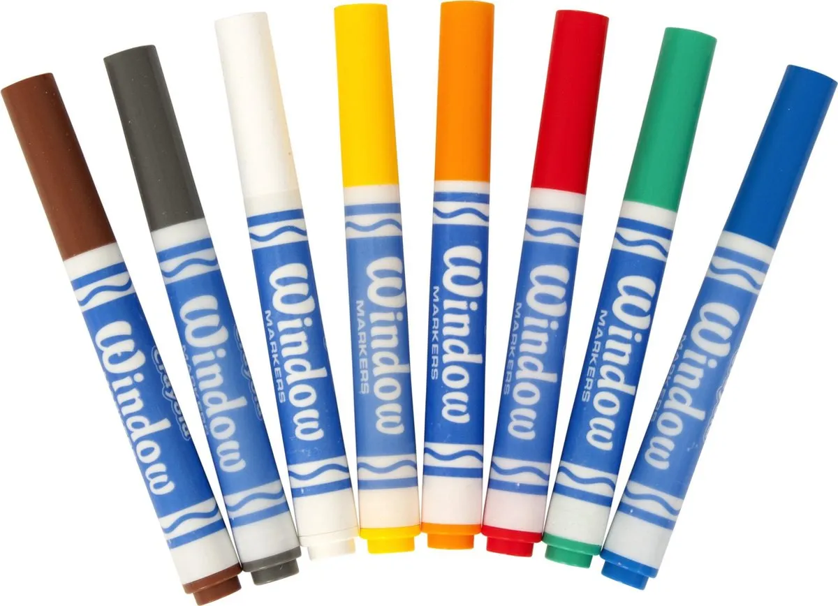 Crayola Wasbare Raamstiften 8 Stuks - Veelkleurig