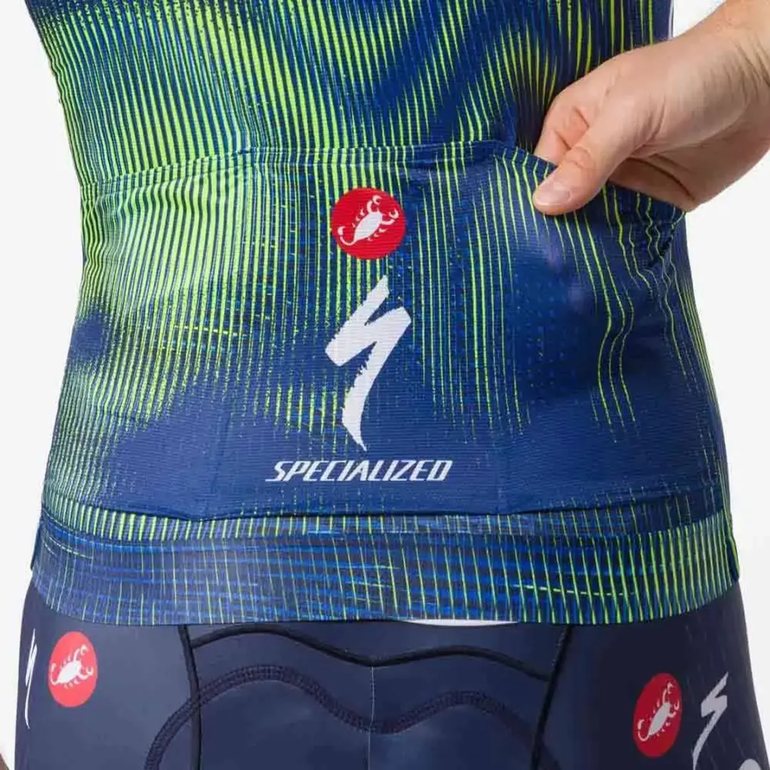 Castelli Aero Race 8s Soudal Quick-Step Wielertrui - S - Blauw/Electric Lime