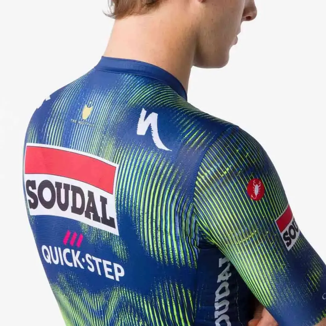 Castelli Competizione 4 Soudal Quick-Step Wielertrui - XL - Blauw/Electric Lime