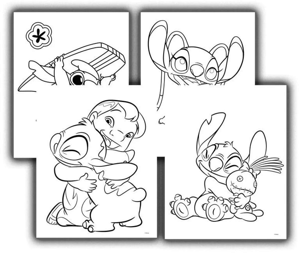 Disney Lilo & Stitch Kleurset - 24 Kleurplaten & Stickers - 6 Viltstiften - afbeelding 2 van 3